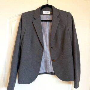 Calvin Klein Women’s Blazer – Charcoal Gray, Size 8, Single-Button Tailored Jack